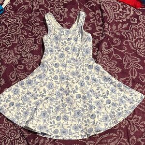 Elegant Blue Floral Kids Dress